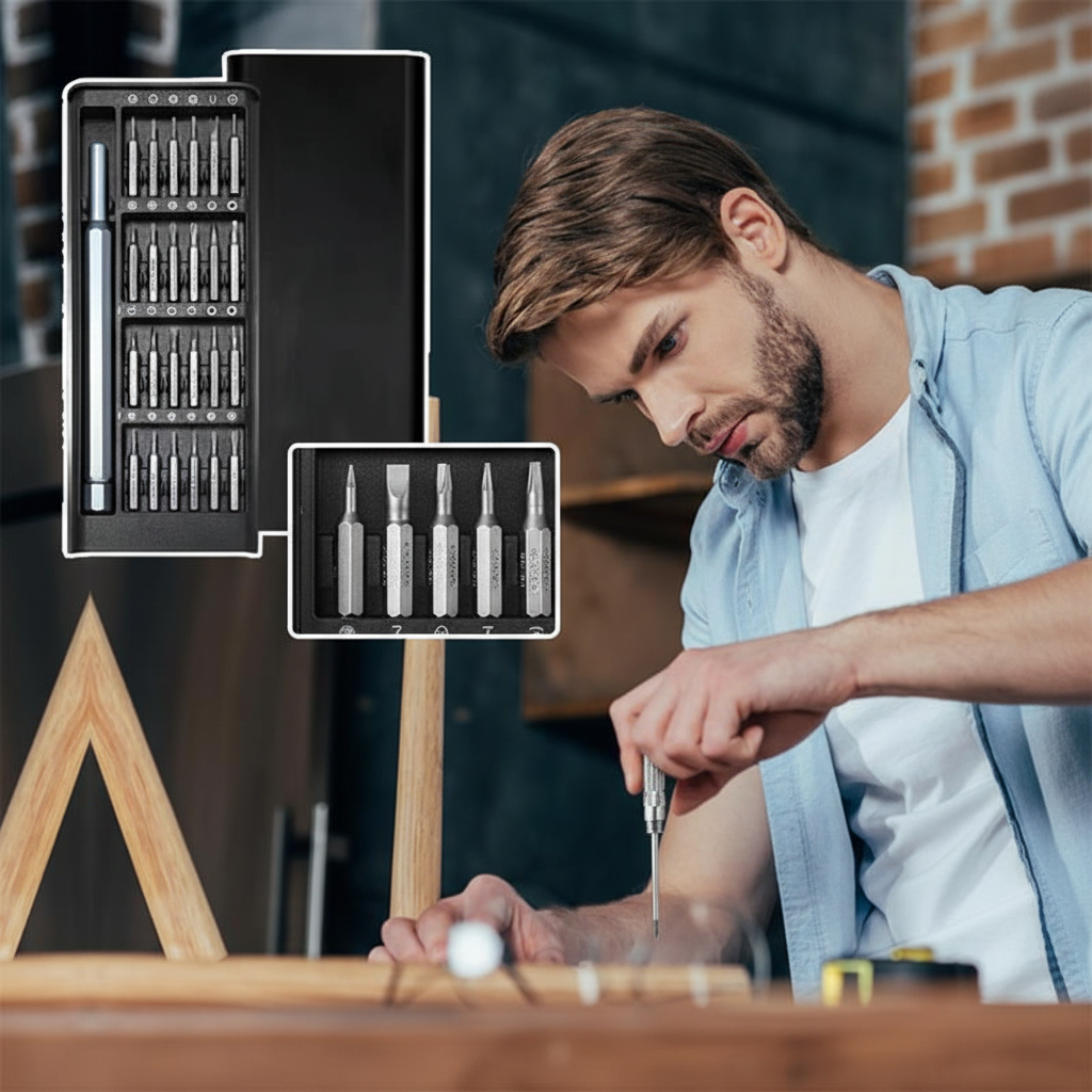 Magnetic Precision Screwdriver Kit — 24-Piece Interchangeable Bit Set