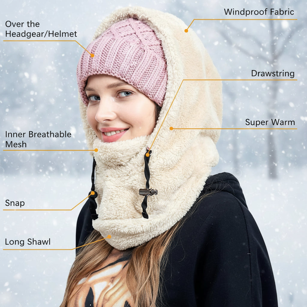 Windproof Fleece Balaclava — Warm Lightweight Ski Mask