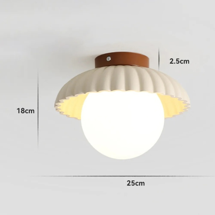 Lampada da soffitto per corridoio in ferro | Montatura moderna a plafone in vetro e metallo | Meowbutter
