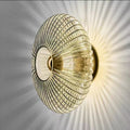 Nordic Vintage Glass Wall Sconce | Striped Round Disc Light | Meowbutter