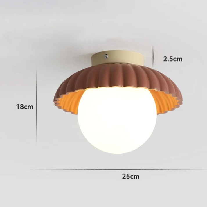 Lampada da soffitto per corridoio in ferro | Montatura moderna a plafone in vetro e metallo | Meowbutter