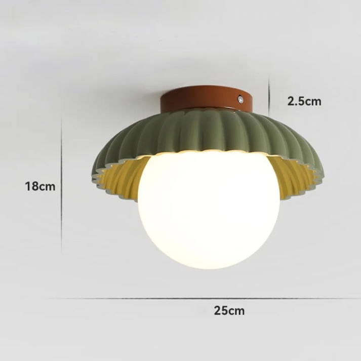 Lampada da soffitto per corridoio in ferro | Montatura moderna a plafone in vetro e metallo | Meowbutter
