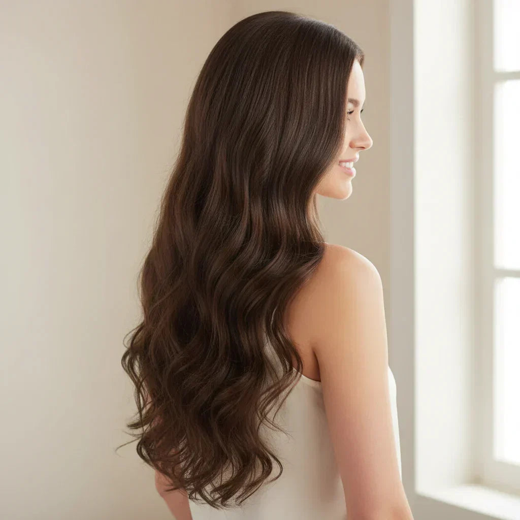 Remy Hair Extensions — Long Wavy Clip-In Texture, Even Weight Distribution