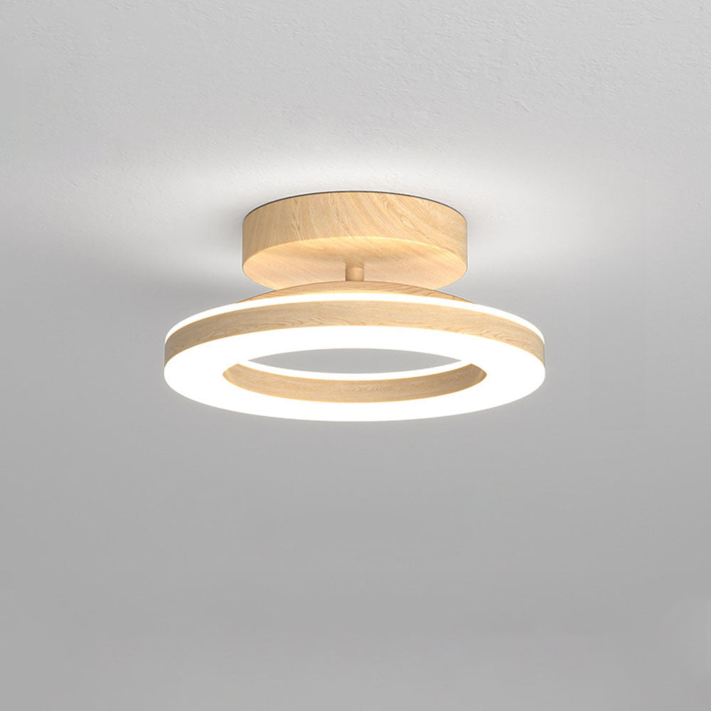 Okrągła lampa sufitowa LED — przezroczysty akrylowy dyfuzor, żelazna rama, smukły profil