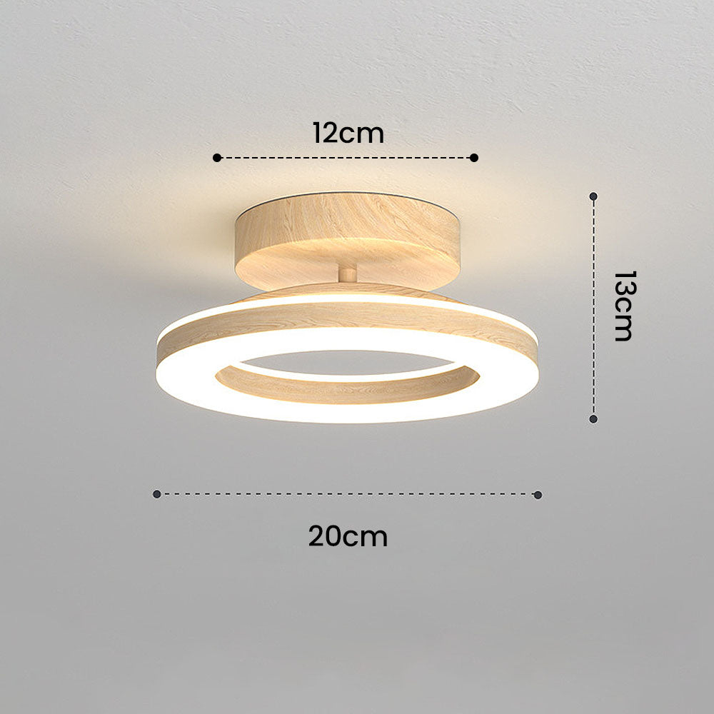 Okrągła lampa sufitowa LED — przezroczysty akrylowy dyfuzor, żelazna rama, smukły profil