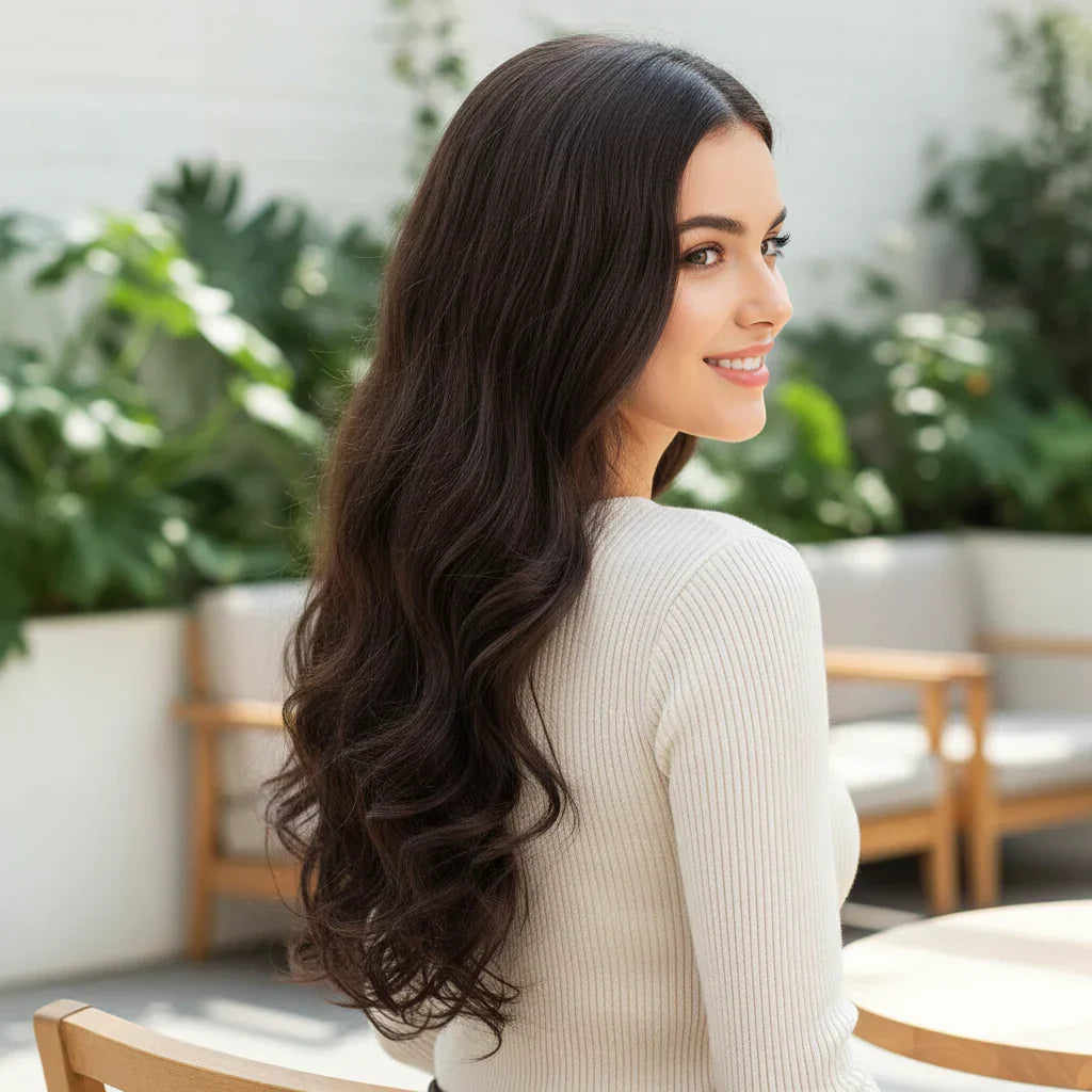 Remy Hair Extensions — Long Wavy Clip-In Texture, Even Weight Distribution
