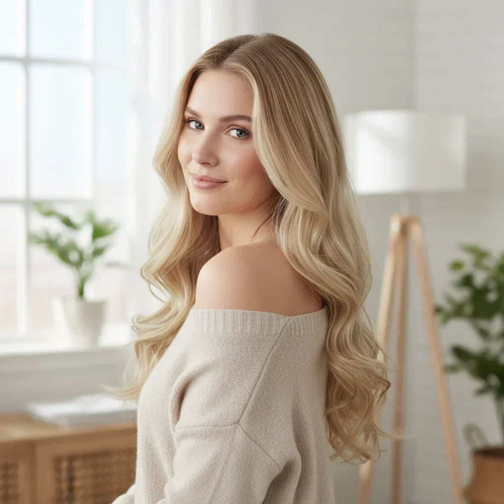 Remy Hair Extensions — Long Wavy Clip-In Texture, Even Weight Distribution