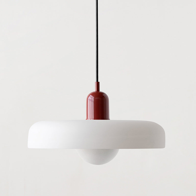 Lampada a sospensione nordica — Pannelli in vetro lucido, struttura metallica verniciata a forno