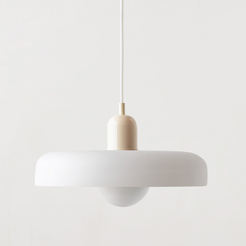 Lampada a sospensione nordica — Pannelli in vetro lucido, struttura metallica verniciata a forno