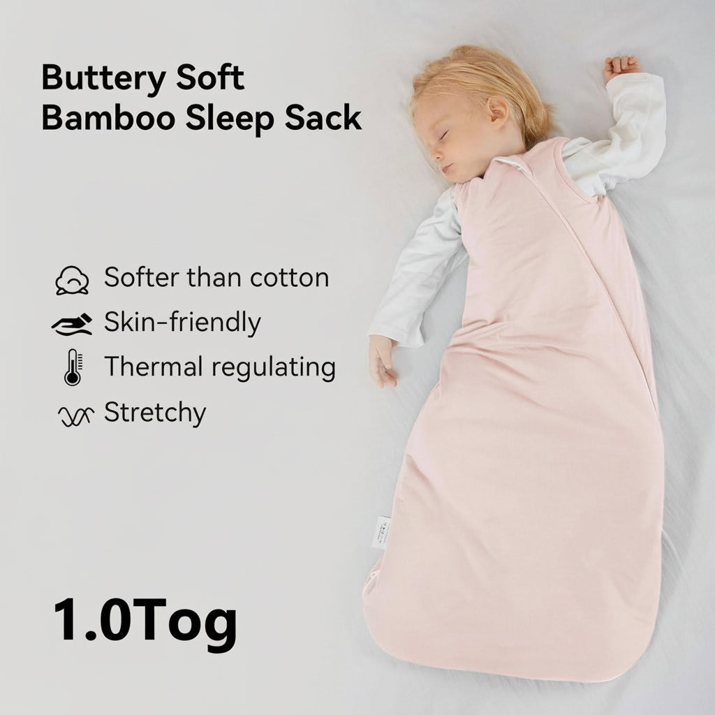 Saco-cama leve de bambu para bebé — manta vestível respirável com mistura elástica