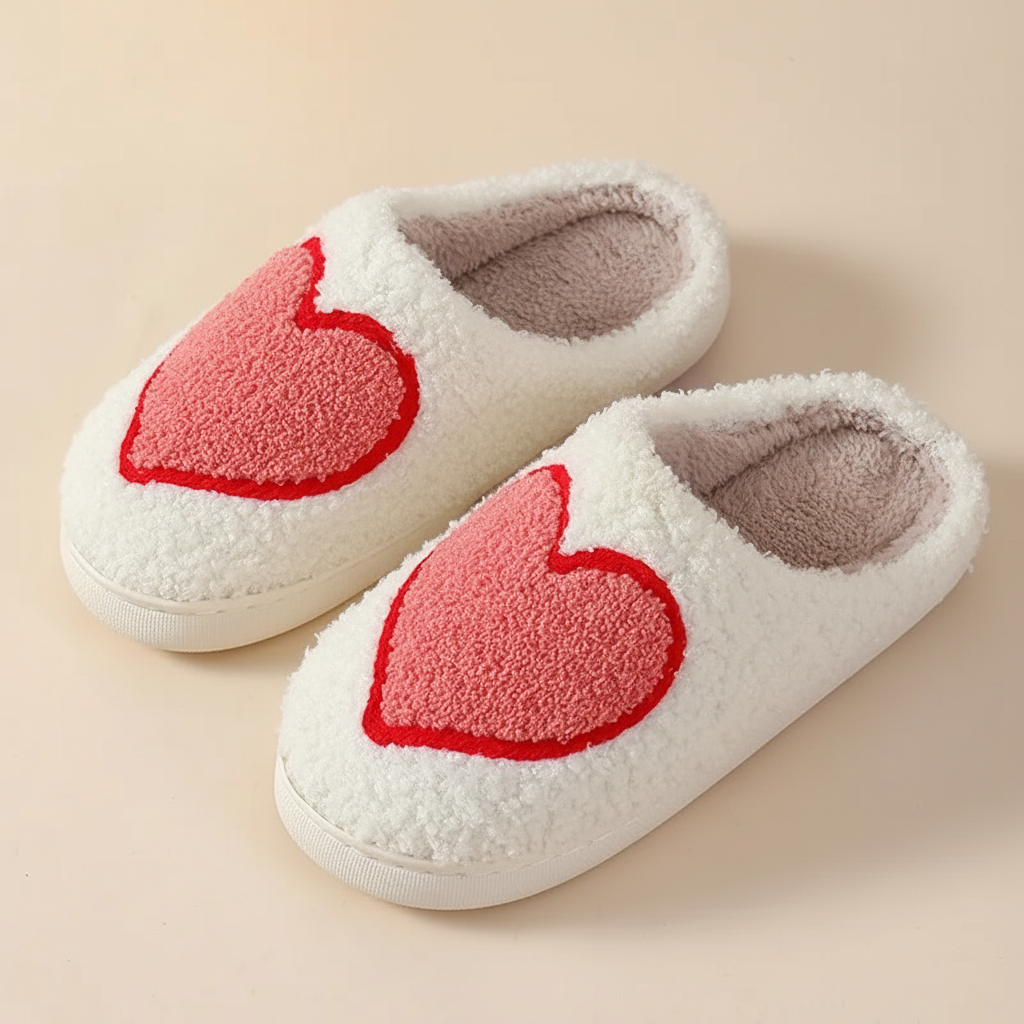 Damskor med memory foam — hjärttryck, mysig komfort