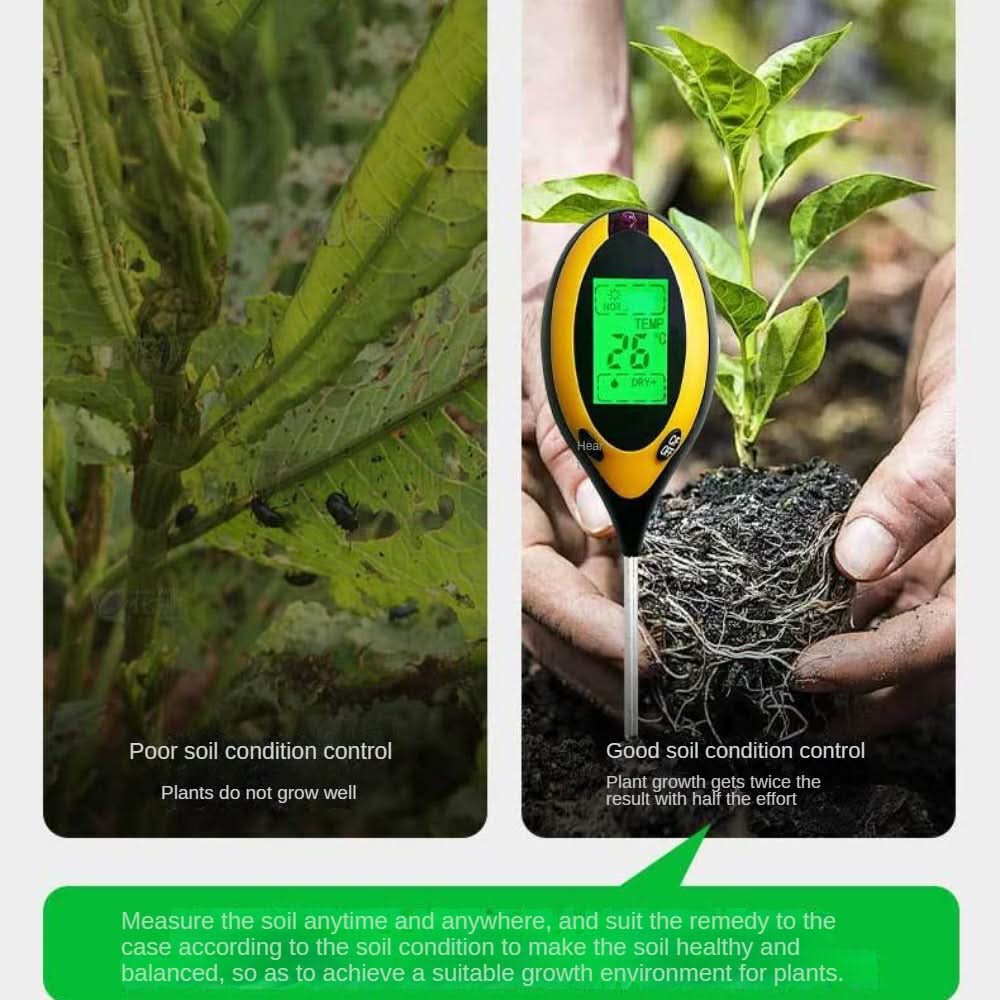 Misuratore professionale 4 in 1 dell’umidità del terreno per la cura del giardino | meowbutter