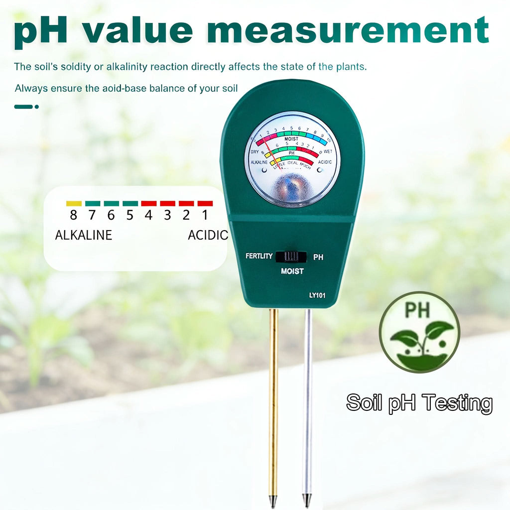 Tester 3-in-1 di umidità, fertilità e pH del terreno per piante sane | meowbutter