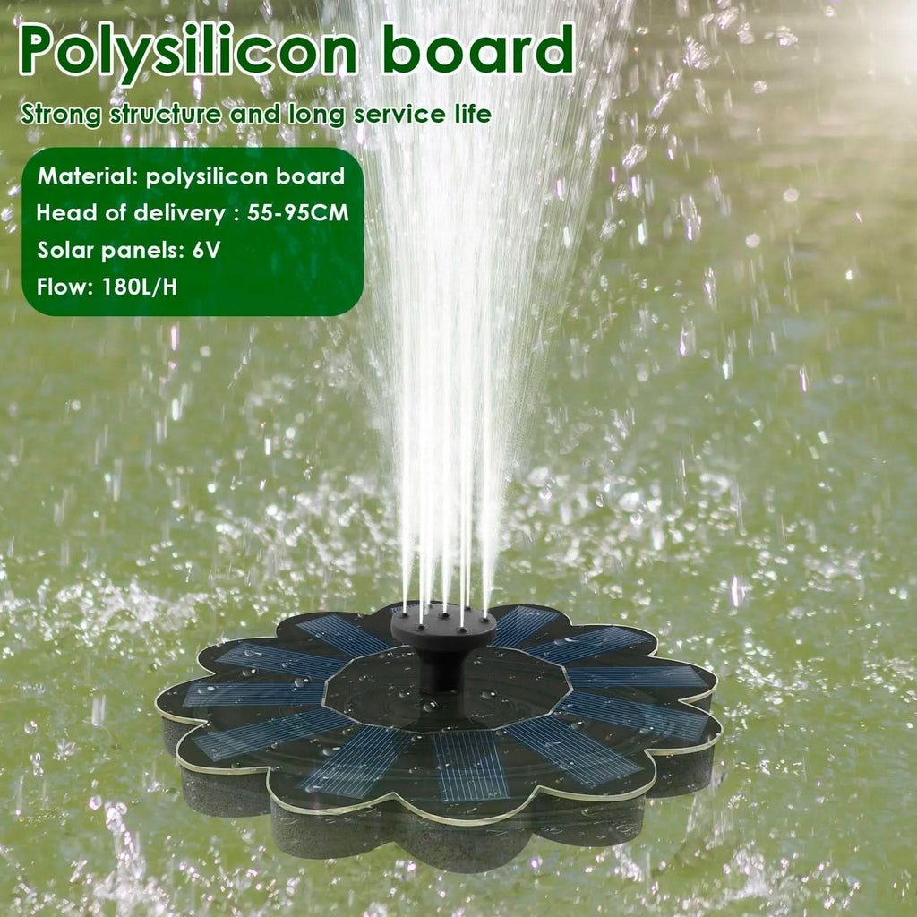 Fontana d’acqua solare con 5 ugelli intercambiabili per effetti personalizzabili | meowbutter