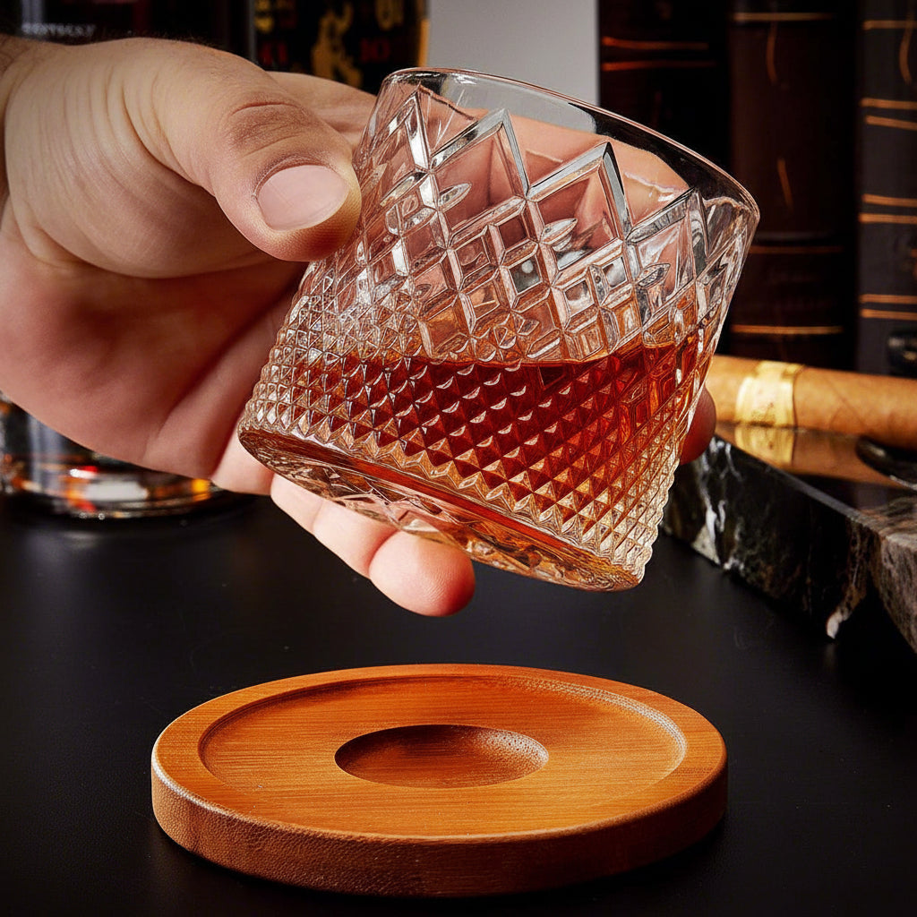 Whiskyglas roterende krystal tumbler aroma forbedring | Meowbutter