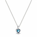 Silver Tone Alloy Heart Pendant Necklace 0.02kg Sapphire Natural Stone