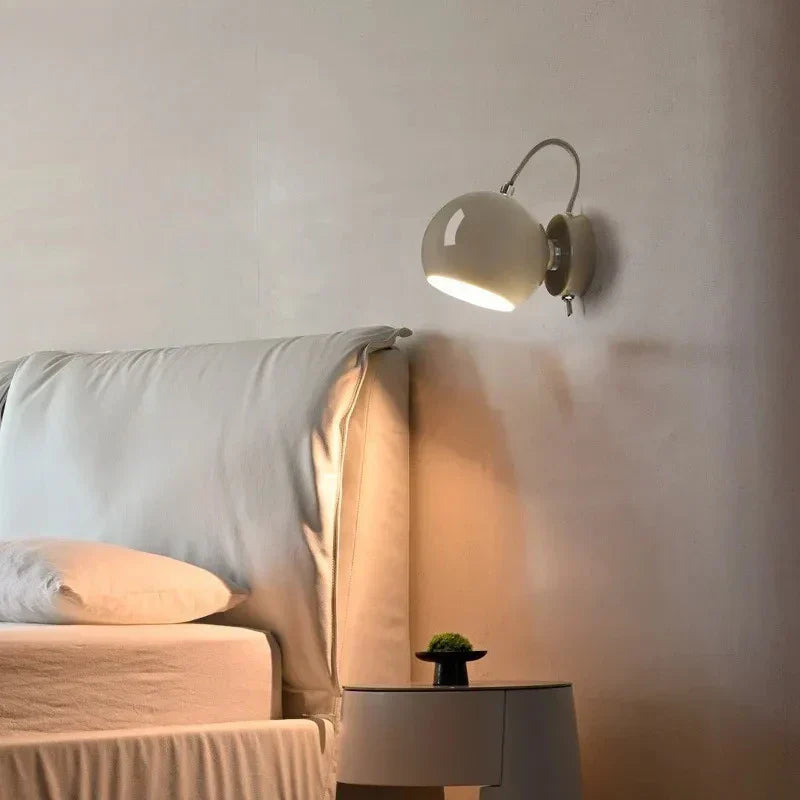 Nordic Cream Wall Lamp | Adjustable Dome Light | Meowbutter