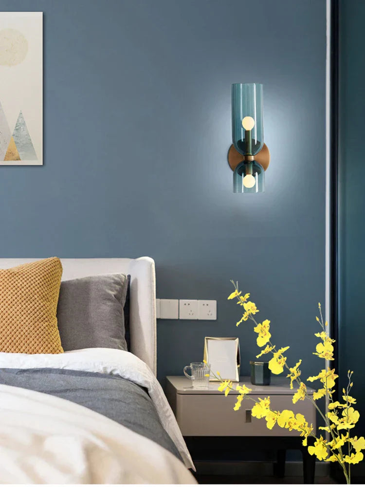 Lampada da parete in vetro nordico | Design a tubo fumé | Meowbutter