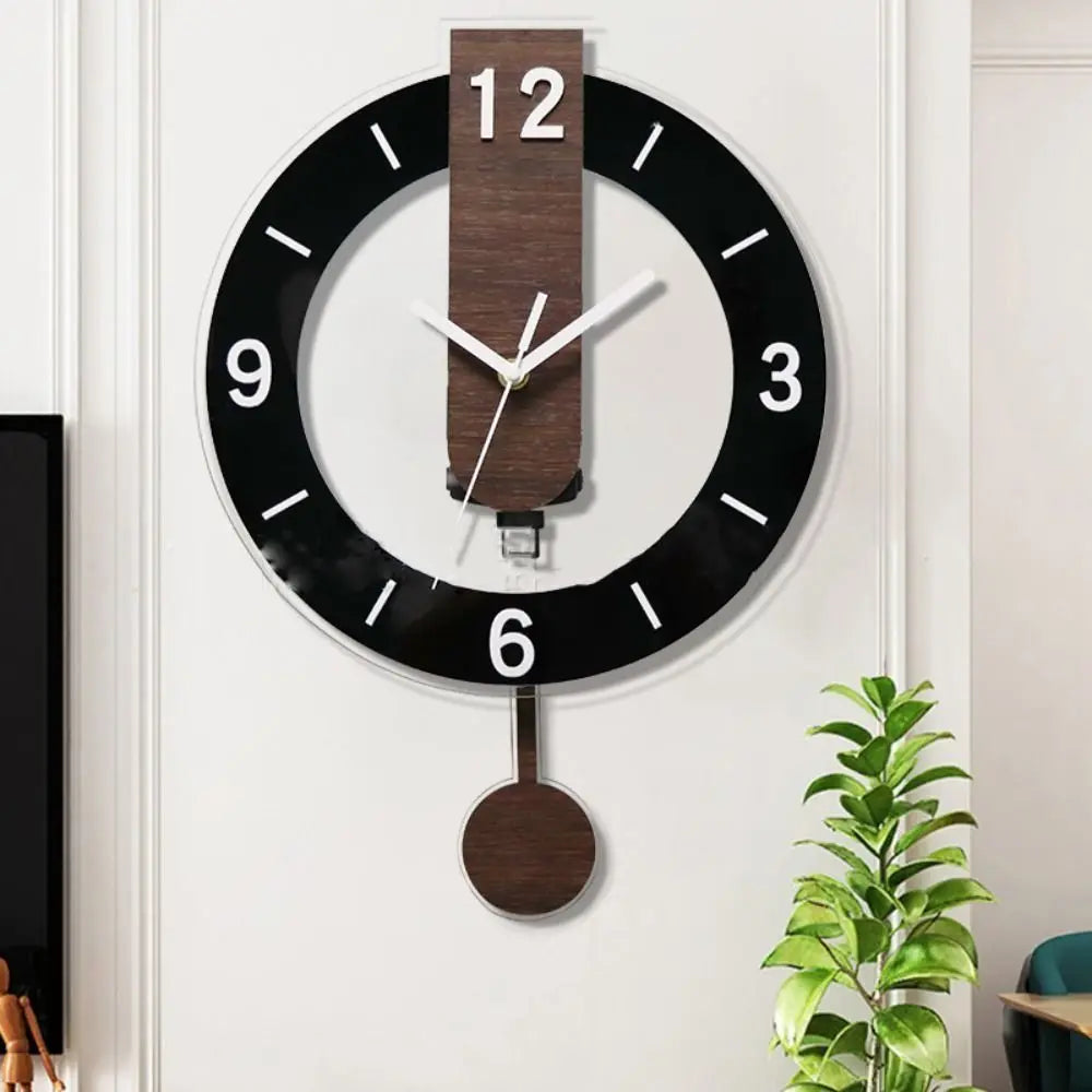 Minimalist Pendulum Wall Clock | Modern Acrylic & Wood Design | Meowbutter