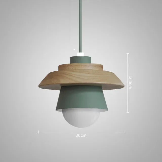 Nordic Wood Pendant Light | Colourful Macaron Design | Meowbutter