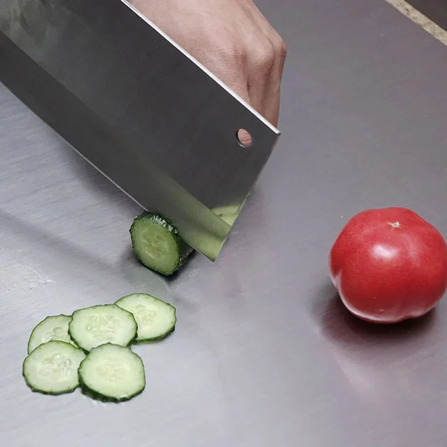 Tagliere in Acciaio Inossidabile | Pannello Doppia Faccia per Taglio e Impasto – Strumento da Cucina Durevole | Meowbutter