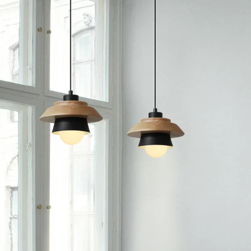 Nordic Wood Pendant Light | Colourful Macaron Design | Meowbutter