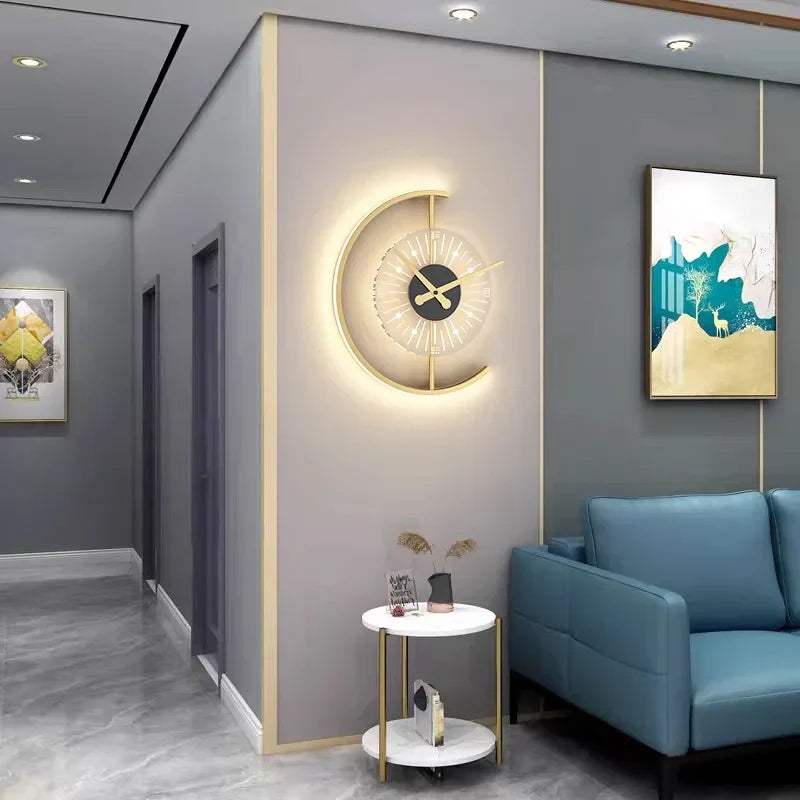 Lunaris Wall Lamp Clock | Post-Modern LED Sconce | Meowbutter