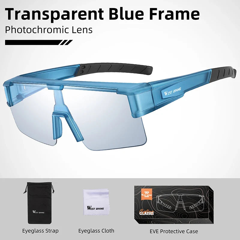 Óculos de Ciclismo WEST BIKING Fotocromáticos com Proteção UV400 - Meowbutter
