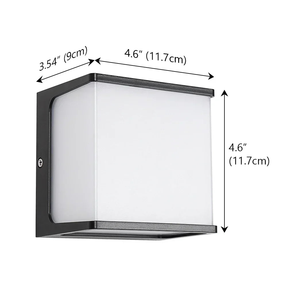 Zewnętrzna lampa ścienna LED AeroCube — wodoodporna, kompaktowa kwadratowa oprawa