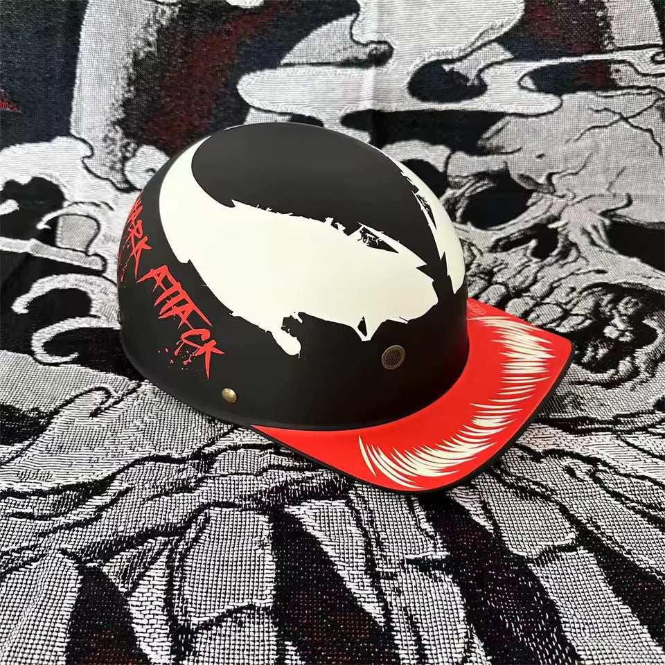 Retro 90s Half Helmet – Vintage Street Rider Style - Meowbutter