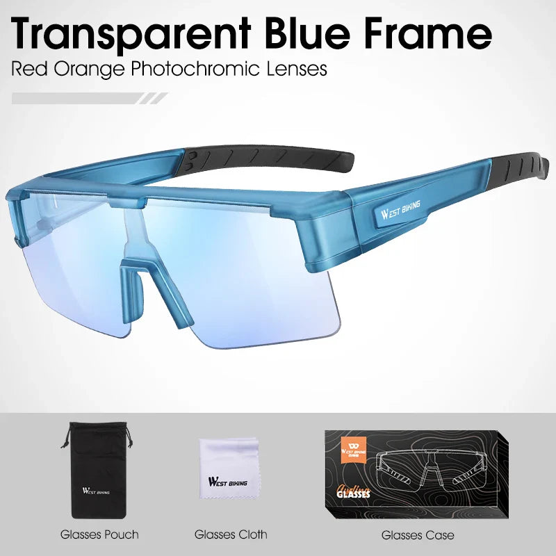 Óculos de Ciclismo WEST BIKING Fotocromáticos com Proteção UV400 - Meowbutter