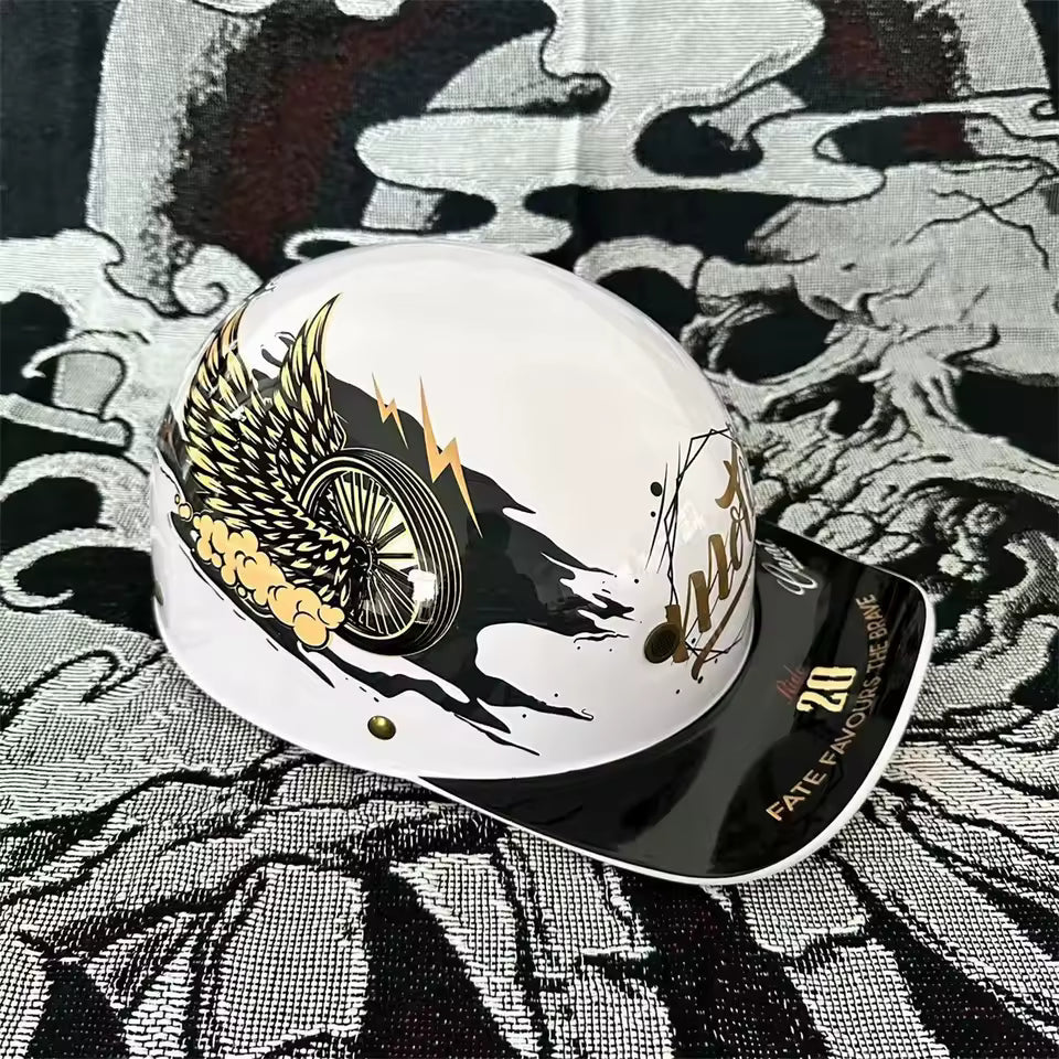 Retro 90s Half Helmet – Vintage Street Rider Style - Meowbutter