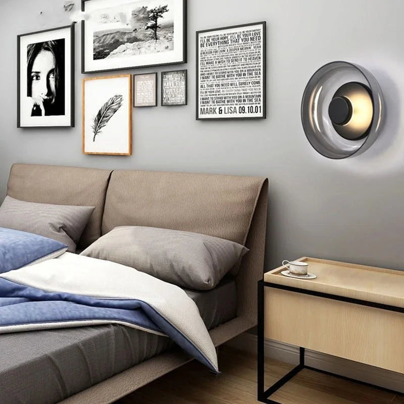 Applique da parete a LED in vetro nordico | Lampada da parete decorativa rotonda moderna | Meowbutter