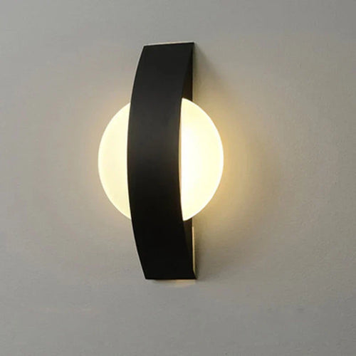 Lámpara de pared de esfera acrílica — Base de panel de hierro, suave resplandor ambiental