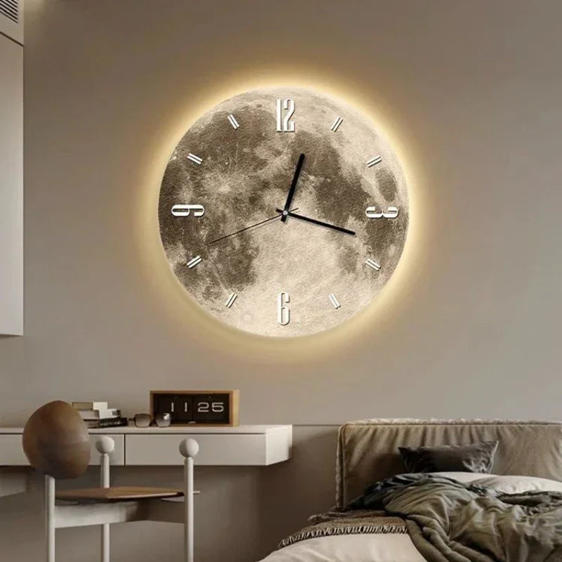 Lunar LED Wall Clock | Illuminated Moon Design | Meowbutter