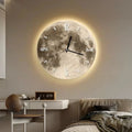 Επιτοίχιο ρολόι LED Lunar 50cm — Αθόρυβος μηχανισμός χαλαζία, διακριτική λάμψη φεγγαριού