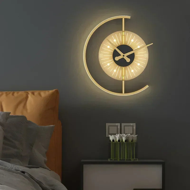 Lunaris Wall Lamp Clock | Post-Modern LED Sconce | Meowbutter