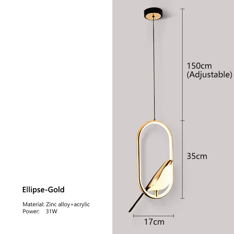 Magpie Pendant Light | Nordic LED Bird Design | Meowbutter