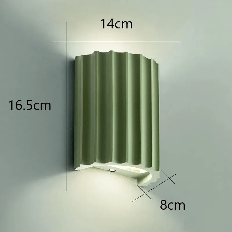 Nordic Resin Wall Lamp — Grooved Shell, Two-Way Ambient Glow