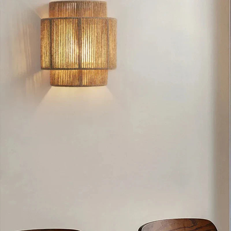 RattanGlow | Handwoven Rattan Wall Lamp | Meowbutter