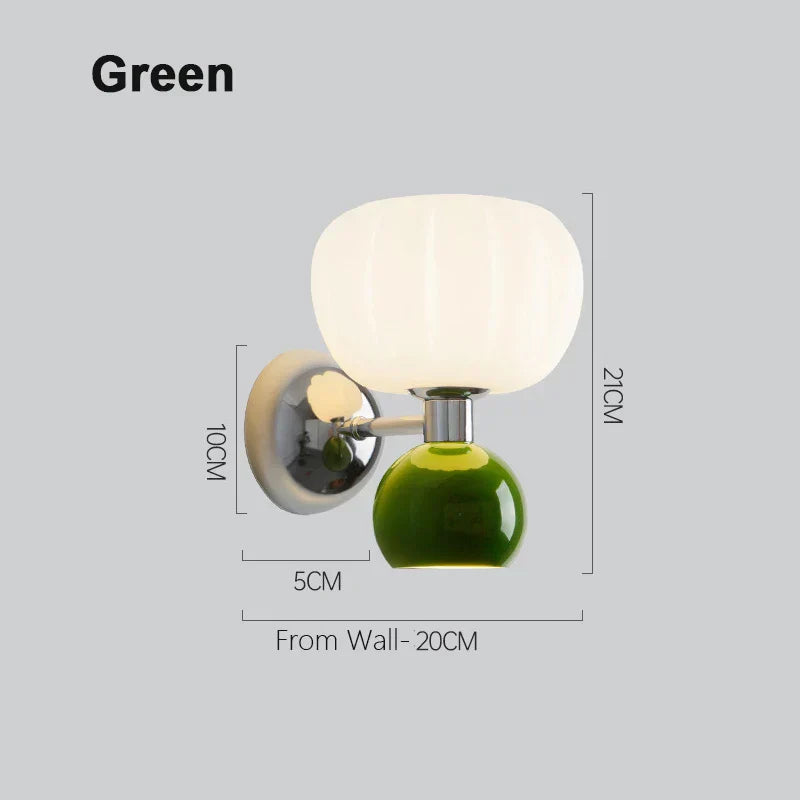 Nordisk græskar væglampe | Moderne glas- og metalsconce | Meowbutter