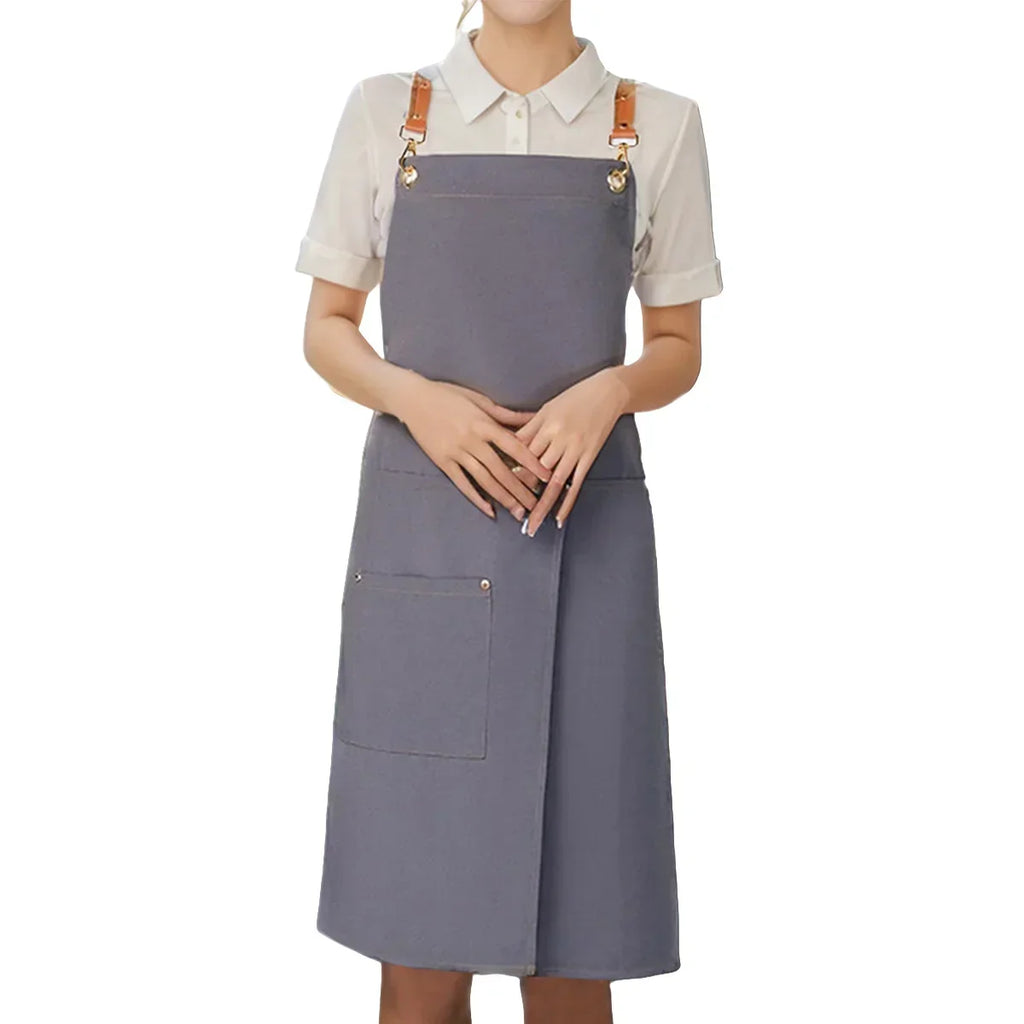 WorkEase Heavy-Duty Waterproof Canvas Apron — Split Skirt Pockets