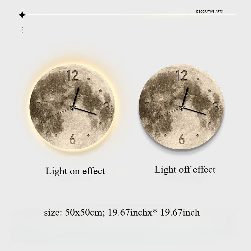 Lunar LED Wall Clock | Illuminated Moon Design | Meowbutter