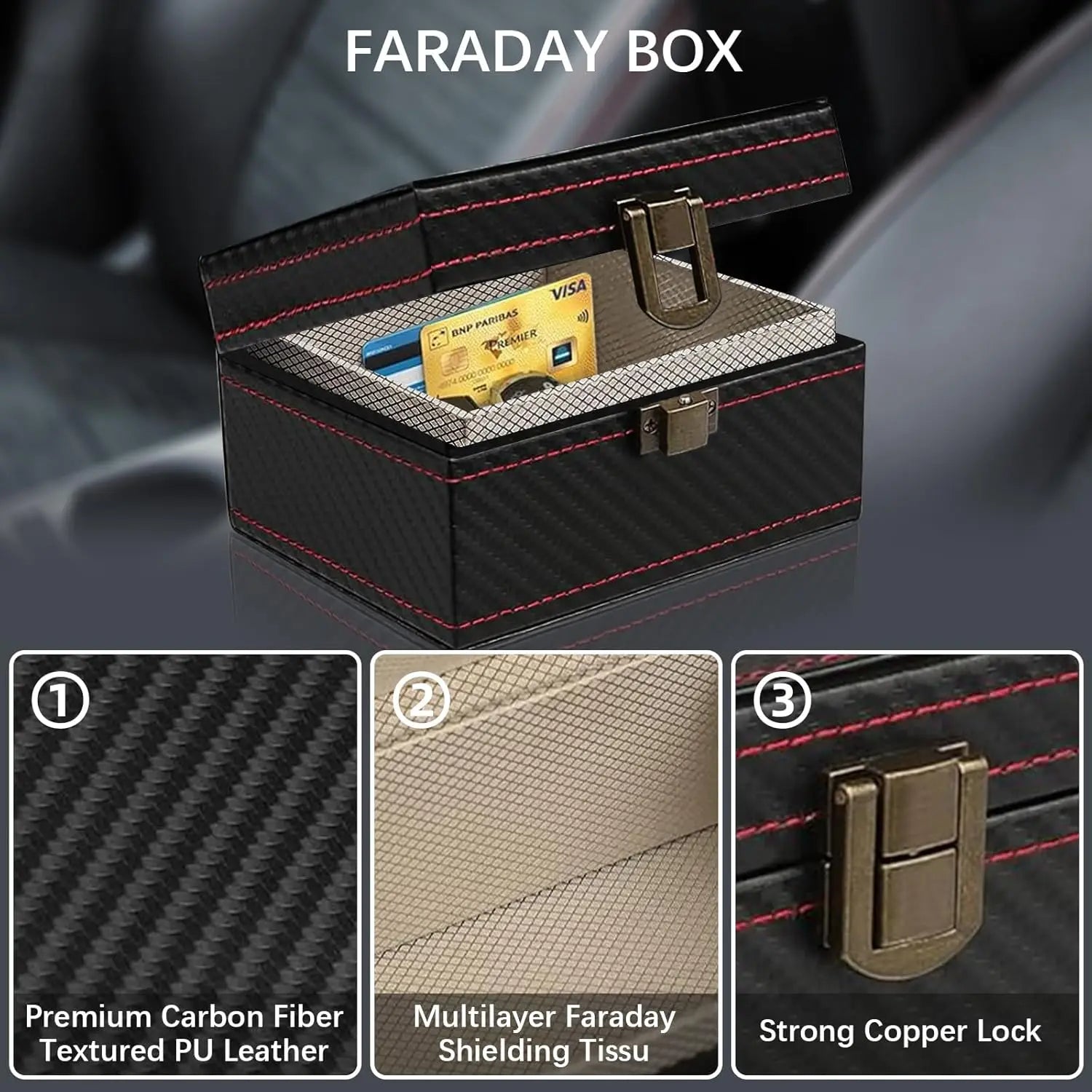 Faraday-boks nøkkelbrikke-blokkerer – stiv signalblokkerende etui – RFID- og RF-skjerming – liten og stor | meowbutter
