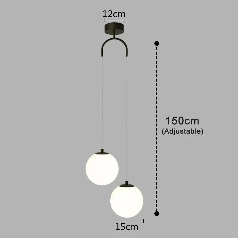 Luna Pendant Light | Nordic Modern Glass Globe Design | Meowbutter