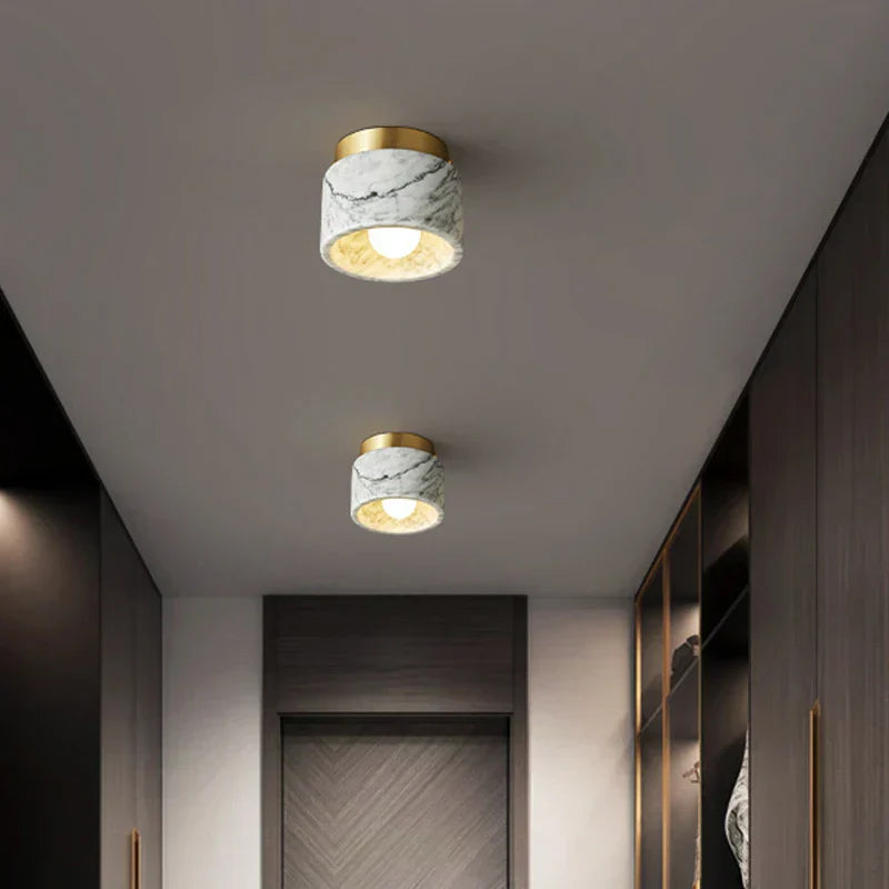 Lampada da soffitto in marmo nordico | Faretto moderno con finitura in pietra | Meowbutter