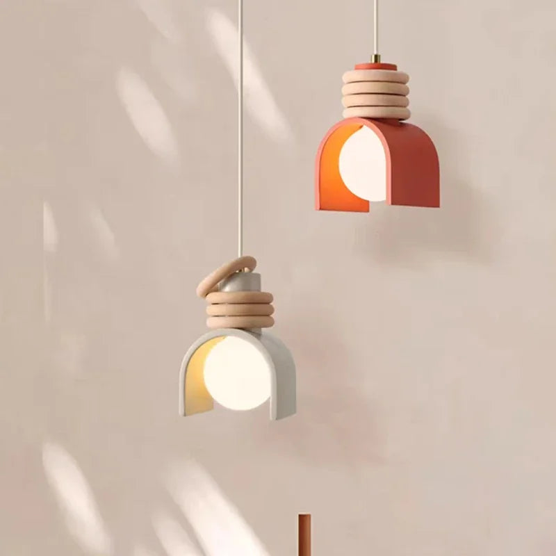 Lampada a sospensione minimalista in resina Wabi-Sabi