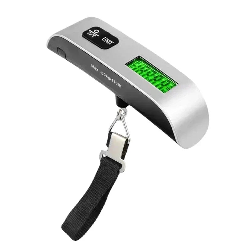 Digitální váha na zavazadla - kapacita 50 kg - přesnost 50 g - LCD displej - páskový a háčkový typ | meowbutter
