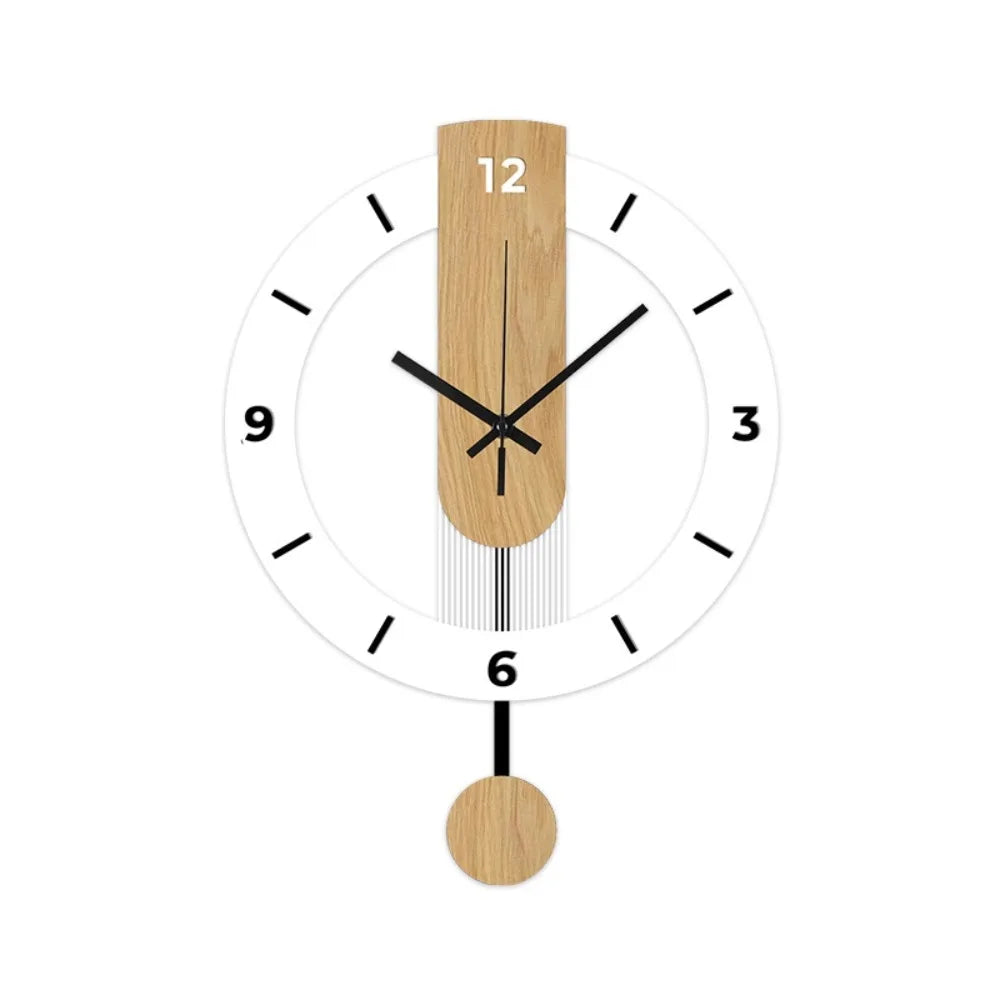 Minimalist Pendulum Wall Clock | Modern Acrylic & Wood Design | Meowbutter