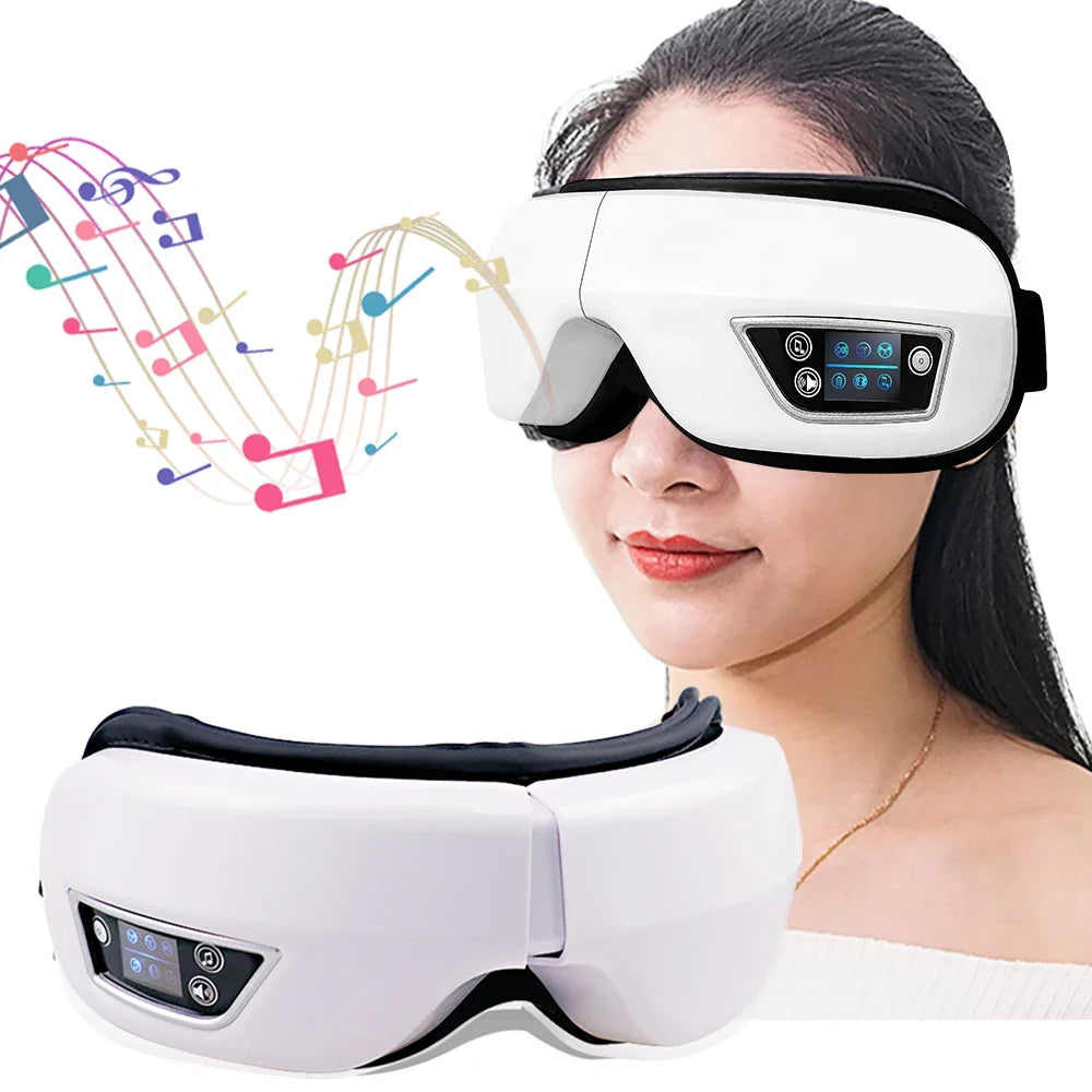 Ögonmassager - 6D luftkuddekompression - Bluetooth-musik - 4 lägen - 1200mAh | meowbutter
